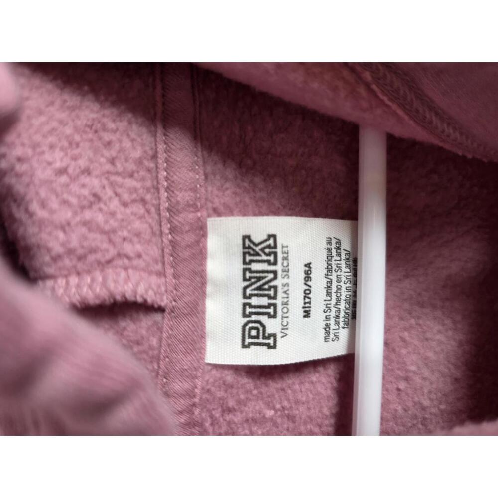 PINK Victoria's Secret Rose Pink Hoodie & Jogger Set with Gold Glitter Logo - Picture 4 of 8